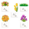 Flower Decorative Sticker Combo Pack for Switch Panel Board, Laptop, Fridge (Vinyl, Multicolour - Set Of 5)