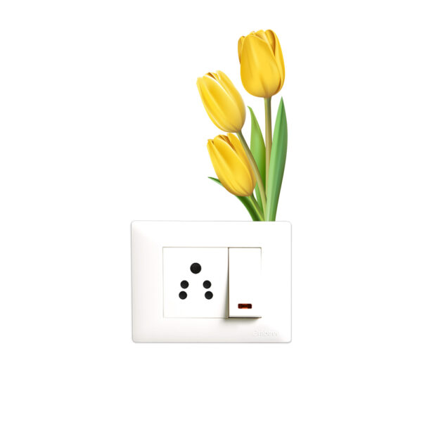 Flower Decorative Sticker Combo Pack for Switch Panel Board, Laptop, Fridge (Vinyl, Multicolour - Set Of 5) - Image 3