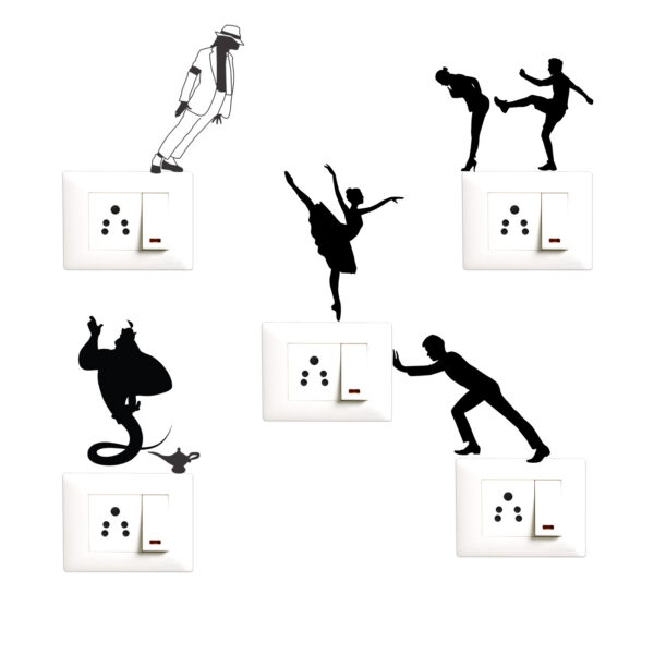 Funny - Decorative Wall Sticker Combo Pack for Switch Panel Board, Laptop, Fridge.Decorative Sticker Combo Pack for Switch Panel Board, Laptop, Fridge (Vinyl, Multicolour - Set Of 5)