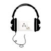 Music - Headphones - Decorative Wall Sticker for Switch Panel Board, Laptop, Fridge.Decorative Sticker Combo Pack for Switch Panel Board, Laptop, Fridge (Vinyl, Multicolour - Set Of 1)