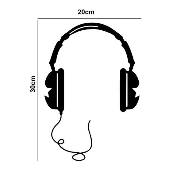 Music - Headphones - Decorative Wall Sticker for Switch Panel Board, Laptop, Fridge.Decorative Sticker Combo Pack for Switch Panel Board, Laptop, Fridge (Vinyl, Multicolour - Set Of 1) - Image 2