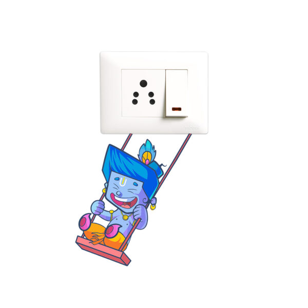 Lord Krishna - Cute - Baby - Playing- Decorative Wall Sticker Combo Pack For Switch Panel Board, Laptop, Fridge.Decorative Sticker Combo Pack for Switch Panel Board, Laptop, Fridge (Vinyl, Multicolour - Set Of 5) - Image 3