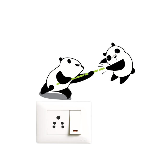 Panda - Animal - Decorative Wall Sticker Combo Pack For Switch Panel Board, Laptop, Fridge.Decorative Sticker Combo Pack for Switch Panel Board, Laptop, Fridge (Vinyl, Multicolour - Set Of 5) - Image 3