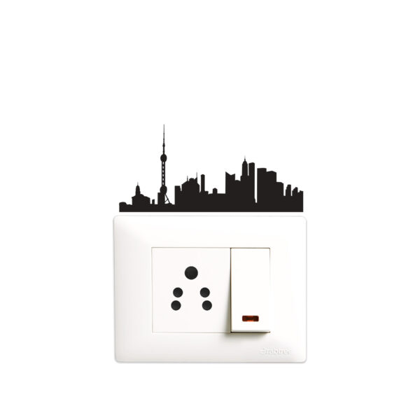 Famous City - Buildings - Monuments - Skyline Decorative Wall Sticker Combo Pack For Switch Panel Board, Laptop, Fridge.Decorative Sticker Combo Pack for Switch Panel Board, Laptop, Fridge (Vinyl, Multicolour - Set Of 6) - Image 3