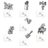 Music Instrument - Doodle Art - Decorative Wall Sticker Combo Pack For Switch Panel Board, Laptop, Fridge.Decorative Sticker Combo Pack for Switch Panel Board, Laptop, Fridge (Vinyl, Multicolour - Set Of 7)