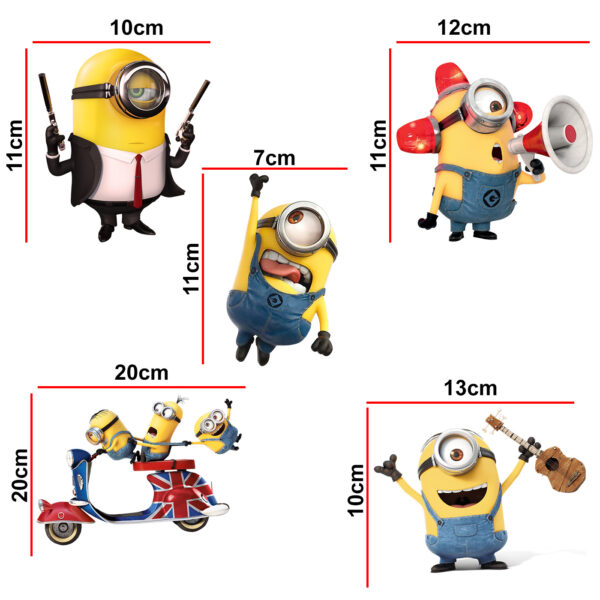 Minions - Cartoons Decorative Wall Sticker Combo Pack For Switch Panel Board, Laptop, Fridge.Decorative Sticker Combo Pack for Switch Panel Board, Laptop, Fridge (Vinyl, Multicolour - Set Of 5) - Image 2