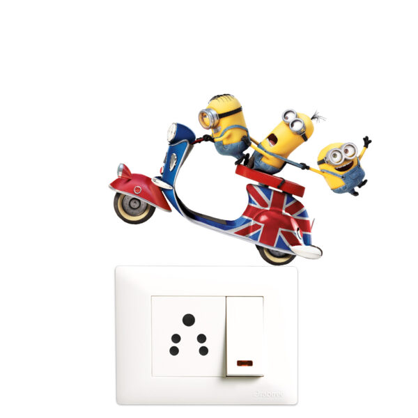 Minions - Cartoons Decorative Wall Sticker Combo Pack For Switch Panel Board, Laptop, Fridge.Decorative Sticker Combo Pack for Switch Panel Board, Laptop, Fridge (Vinyl, Multicolour - Set Of 5) - Image 3