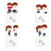 Cute - Love - Couples - Romantic Decorative Wall Sticker Combo Pack For Switch Panel Board, Laptop, Fridge.Decorative Sticker Combo Pack for Switch Panel Board, Laptop, Fridge (Vinyl, Multicolour - Set Of 4)