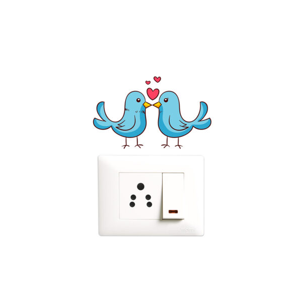 Cute - Animal - Bird - Romantic - Love Decorative Wall Sticker Combo Pack For Switch Panel Board, Laptop, Fridge.Decorative Sticker Combo Pack for Switch Panel Board, Laptop, Fridge (Vinyl, Multicolour - Set Of 5) - Image 3