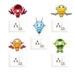 Robot - Cute - Baby - Decorative Wall Sticker Combo Pack For Switch Panel Board, Laptop, Fridge.Decorative Sticker Combo Pack for Switch Panel Board, Laptop, Fridge (Vinyl, Multicolour - Set Of 5)