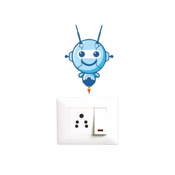 Robot - Cute - Baby - Decorative Wall Sticker Combo Pack For Switch Panel Board, Laptop, Fridge.Decorative Sticker Combo Pack for Switch Panel Board, Laptop, Fridge (Vinyl, Multicolour - Set Of 5) - Image 3