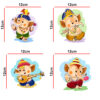 Lord Ganesha - Baby - Music - Instruments - Decorative Wall Sticker Combo Pack For Switch Panel Board, Laptop, Fridge.Decorative Sticker Combo Pack for Switch Panel Board, Laptop, Fridge (Vinyl, Multicolour - Set Of 4) - Image 2