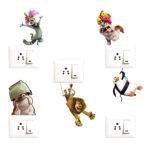 Funny Animals - Decorative Wall Sticker Combo Pack For Switch Panel Board, Laptop, Fridge.Decorative Sticker Combo Pack for Switch Panel Board, Laptop, Fridge (Vinyl, Multicolour - Set Of 5)