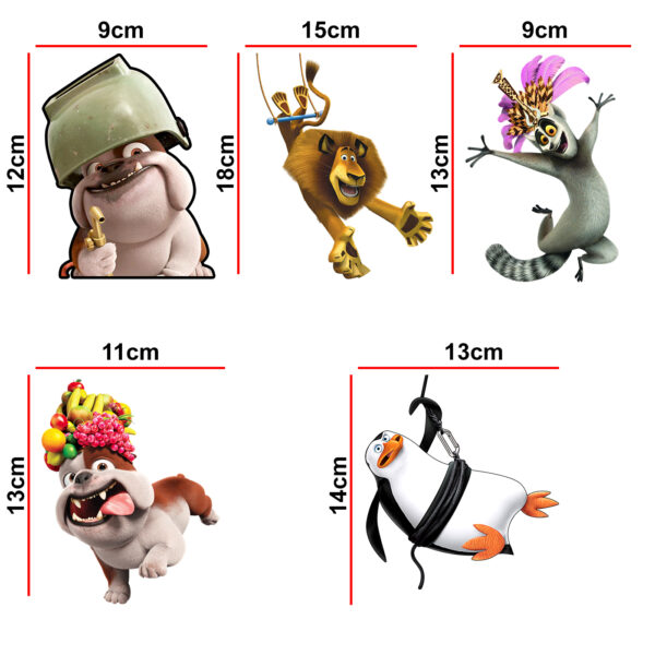 Funny Animals - Decorative Wall Sticker Combo Pack For Switch Panel Board, Laptop, Fridge.Decorative Sticker Combo Pack for Switch Panel Board, Laptop, Fridge (Vinyl, Multicolour - Set Of 5) - Image 2