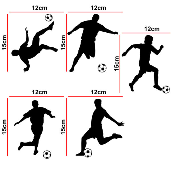 Foot Ball - Sports - Decorative Wall Sticker Combo Pack For Switch Panel Board, Laptop, Fridge.Decorative Sticker Combo Pack for Switch Panel Board, Laptop, Fridge (Vinyl, Multicolour - Set Of 5) - Image 2