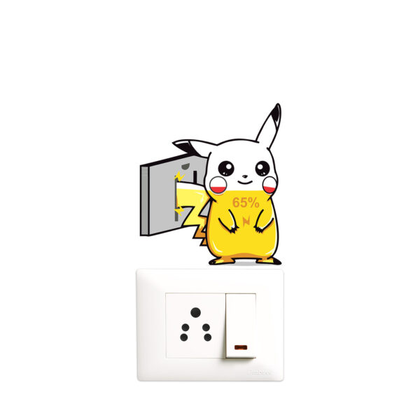 Cute Pokemon - Pikachu - Decorative Wall Sticker Combo Pack For Switch Panel Board, Laptop, Fridge.  Decorative Sticker Combo Pack for Switch Panel Board, Laptop, Fridge (Vinyl, Multicolour - Set Of 5) - Image 3