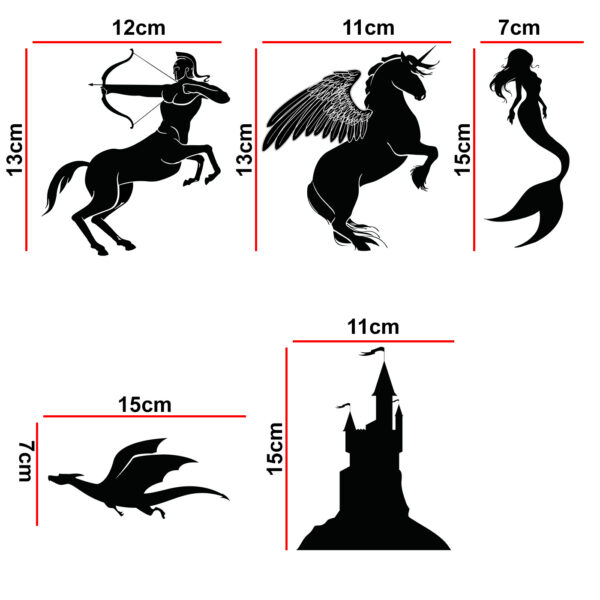 Fantasy - Story - Characters - Cartoon Decorative Wall Sticker Combo Pack For Switch Panel Board, Laptop, Fridge.Decorative Sticker Combo Pack for Switch Panel Board, Laptop, Fridge (Vinyl, Multicolour - Set Of 5) - Image 2