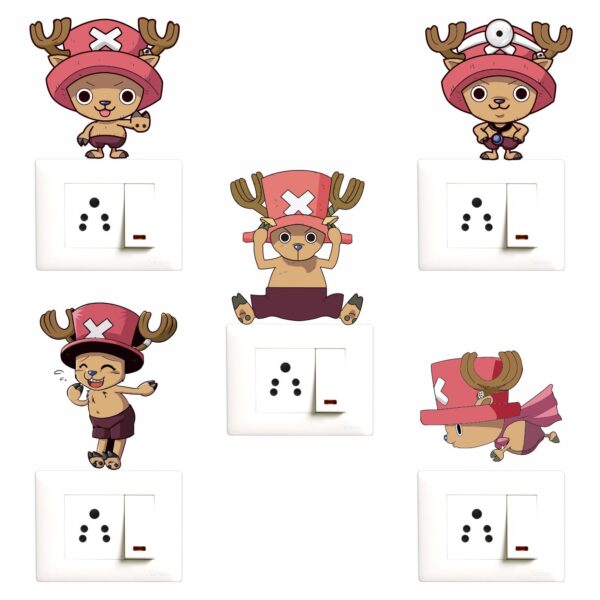 Cute Deer Funny Cartoon -Decorative Wall Sticker Combo Pack For Switch Panel Board, Laptop, Fridge.Decorative Sticker Combo Pack for Switch Panel Board, Laptop, Fridge (Vinyl, Multicolour - Set Of 5)