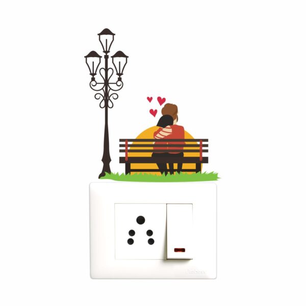 Romantic - Love - Cute - Couple - Decorative Wall Sticker Combo Pack For Switch Panel Board, Laptop, Fridge.Decorative Sticker Combo Pack for Switch Panel Board, Laptop, Fridge (Vinyl, Multicolour - Set Of 5) - Image 3