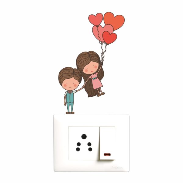 Romantic - Love - Cute - Couple - Decorative Wall Sticker Combo Pack For Switch Panel Board, Laptop, Fridge.Decorative Sticker Combo Pack for Switch Panel Board, Laptop, Fridge (Vinyl, Multicolour - Set Of 5) - Image 3