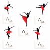 Ballet Dance - Girl - Colorful - Decorative Wall Sticker Combo Pack For Switch Panel Board, Laptop Fridge.Decorative Sticker Combo Pack for Switch Panel Board, Laptop, Fridge (Vinyl, Multicolour - Set Of 5)