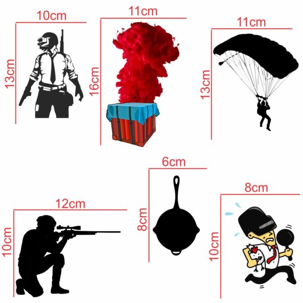 Soldiers - Adventure - Gun - War - Decorative Wall Sticker Combo Pack for Switch Panel Board, Laptop, Fridge.Decorative Sticker Combo Pack for Switch Panel Board, Laptop, Fridge (Vinyl, Multicolour - Set Of 6) - Image 2
