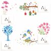 Colorful - Flower - Birds  - Decorative Wall Sticker Combo Pack For Switch Panel Board, Laptop, Fridge.Decorative Sticker Combo Pack for Switch Panel Board, Laptop, Fridge (Vinyl, Multicolour - Set Of 5)
