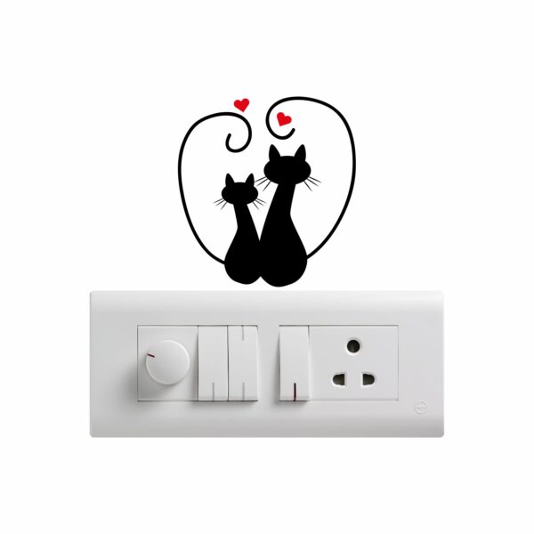 Lovely CatsDecorative Sticker Combo Pack for Switch Panel Board, Laptop, Fridge (Vinyl, Multicolour - Set Of 5) - Image 3