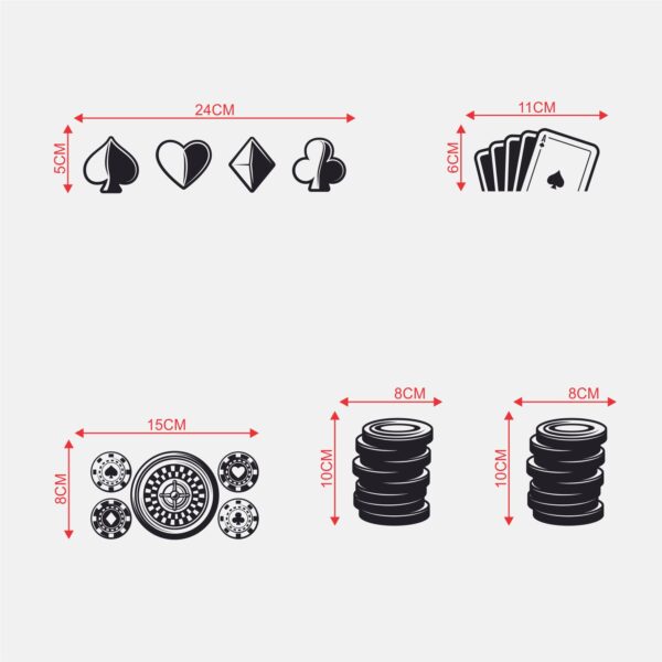 Playing Cards ClubDecorative Sticker Combo Pack for Switch Panel Board, Laptop, Fridge (Vinyl, Multicolour - Set Of 5) - Image 2