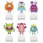 Funny Animals Decorative Sticker Combo Pack for Switch Panel Board, Laptop, Fridge (Vinyl, Multicolour - Set Of 6)