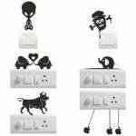 Lovely ElephantDecorative Sticker Combo Pack for Switch Panel Board, Laptop, Fridge (Vinyl, Multicolour - Set Of 6)