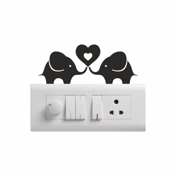 Lovely ElephantDecorative Sticker Combo Pack for Switch Panel Board, Laptop, Fridge (Vinyl, Multicolour - Set Of 6) - Image 3