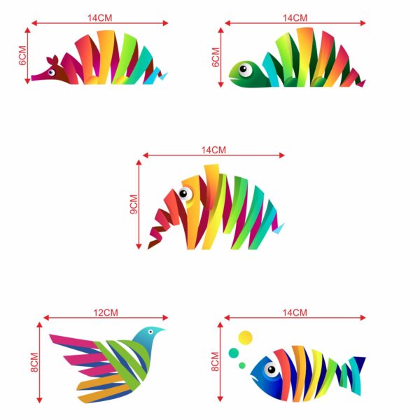 Colourful Paper ArtDecorative Sticker Combo Pack for Switch Panel Board, Laptop, Fridge (Vinyl, Multicolour - Set Of 5) - Image 2