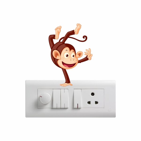 Funny MonkeyDecorative Sticker Combo Pack for Switch Panel Board, Laptop, Fridge (Vinyl, Multicolour - Set Of 6) - Image 3