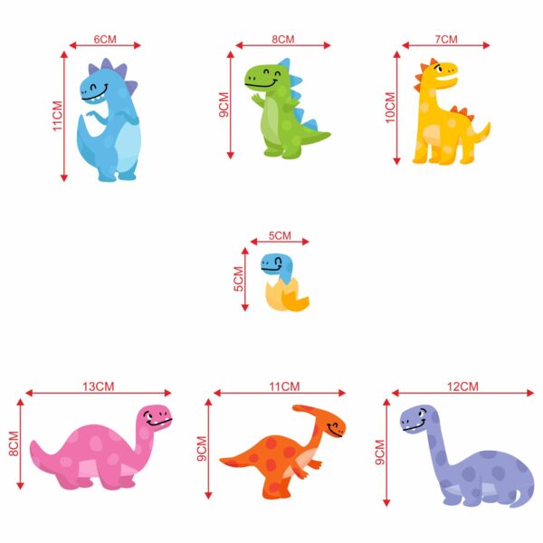 Funny Clourful DrogonsDecorative Sticker Combo Pack for Switch Panel Board, Laptop, Fridge (Vinyl, Multicolour - Set Of 7) - Image 2