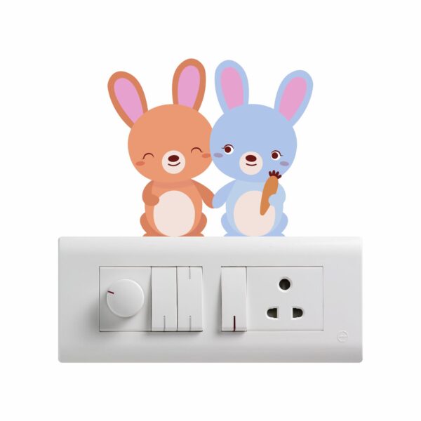 Lovely Couple AnimalsDecorative Sticker Combo Pack for Switch Panel Board, Laptop, Fridge (Vinyl, Multicolour - Set Of 5) - Image 3