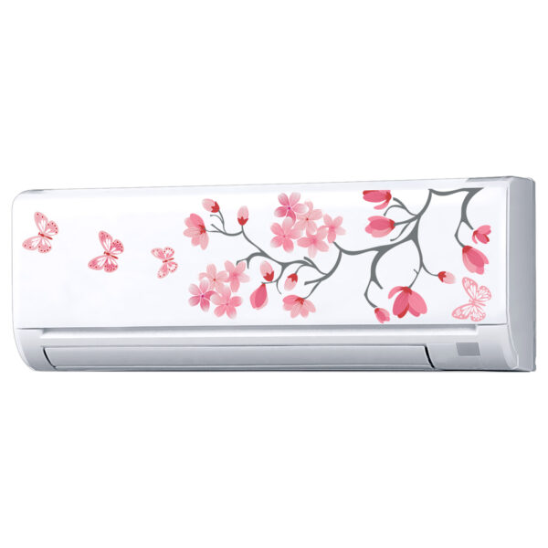 Floral Butterfly Autumn - AC Sticker Fridge Sticker Wall Sticker Split Ac Stickers Air Conditioner Sticker - Standard Size (Fit for All Models / Sizes /  Brands)