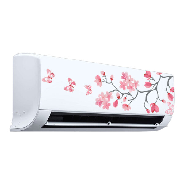 Floral Butterfly Autumn - AC Sticker Fridge Sticker Wall Sticker Split Ac Stickers Air Conditioner Sticker - Standard Size (Fit for All Models / Sizes /  Brands)