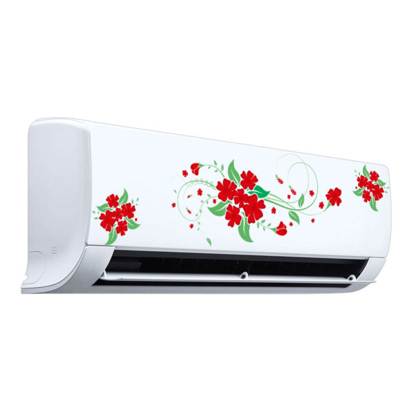 Floral Flower Colourful - AC Sticker Fridge Sticker Wall Sticker Split Ac Stickers Air Conditioner Sticker - Standard Size (Fit for All Models / Sizes /  Brands)