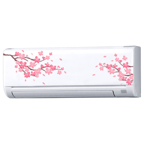 Floral Flower Colourful - AC Sticker Fridge Sticker Wall Sticker Split Ac Stickers Air Conditioner Sticker - Standard Size (Fit for All Models / Sizes /  Brands)