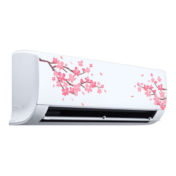 Floral Flower Colourful - AC Sticker Fridge Sticker Wall Sticker Split Ac Stickers Air Conditioner Sticker - Standard Size (Fit for All Models / Sizes /  Brands)