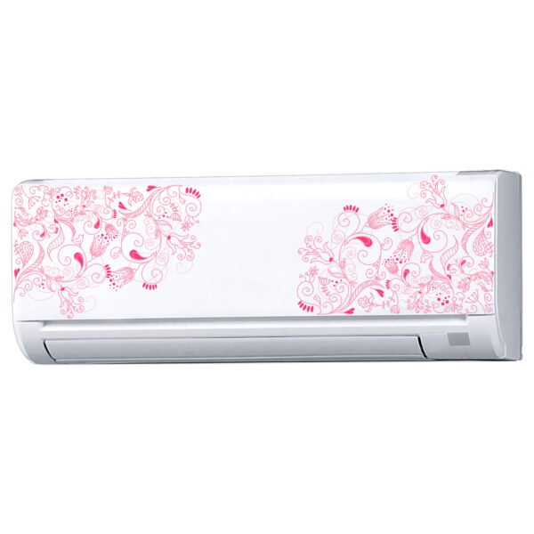 Floral Flower Colourful - AC Sticker Fridge Sticker Wall Sticker Split Ac Stickers Air Conditioner Sticker - Standard Size (Fit for All Models / Sizes /  Brands)