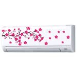 Flower - AC Sticker Fridge Sticker Wall Sticker Split Ac Stickers Air Conditioner Sticker - Standard Size (Fit for All Models / Sizes /  Brands)