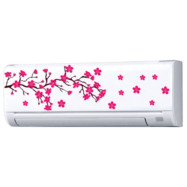 Flower - AC Sticker Fridge Sticker Wall Sticker Split Ac Stickers Air Conditioner Sticker - Standard Size (Fit for All Models / Sizes /  Brands)