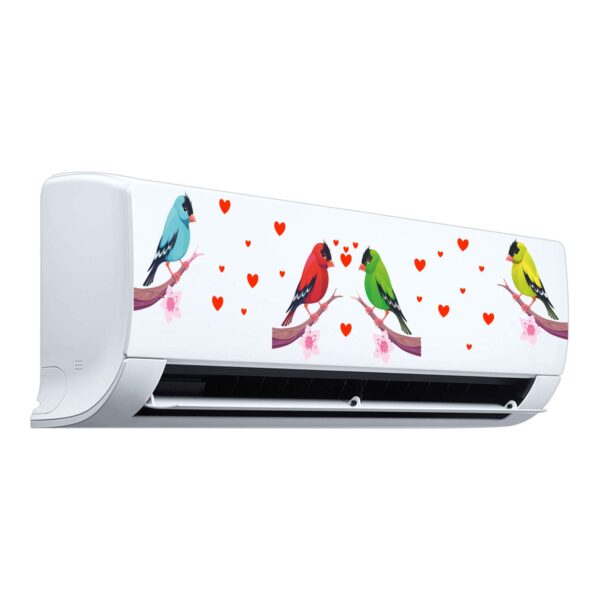 Birds Colourful  - AC Sticker Fridge Sticker Wall Sticker Split Ac Stickers Air Conditioner Sticker - Standard Size (Fit for All Models / Sizes /  Brands)