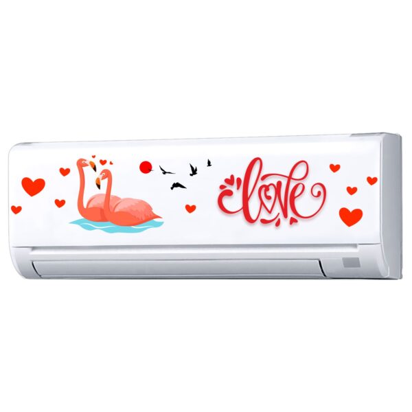 Swan Love Romantic - AC Sticker Fridge Sticker Wall Sticker Split Ac Stickers Air Conditioner Sticker - Standard Size (Fit for All Models / Sizes /  Brands)