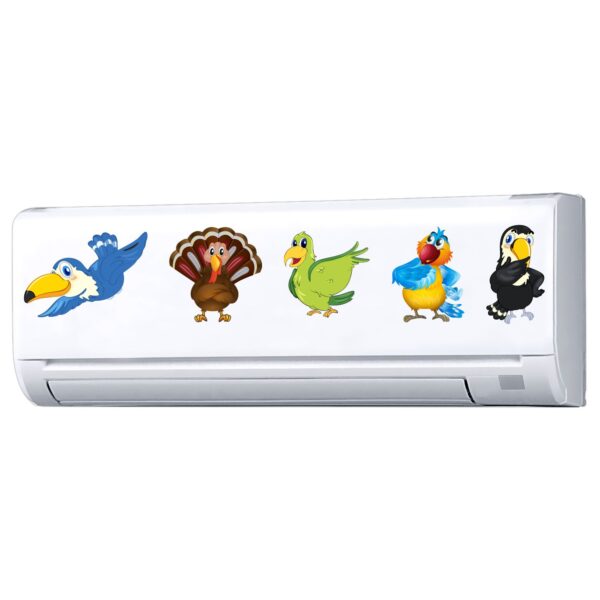 Birds Cartoon - AC Sticker Fridge Sticker Wall Sticker Split Ac Stickers Air Conditioner Sticker - Standard Size (Fit for All Models / Sizes /  Brands)