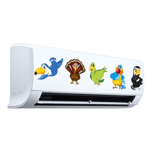 Birds Cartoon - AC Sticker Fridge Sticker Wall Sticker Split Ac Stickers Air Conditioner Sticker - Standard Size (Fit for All Models / Sizes /  Brands)