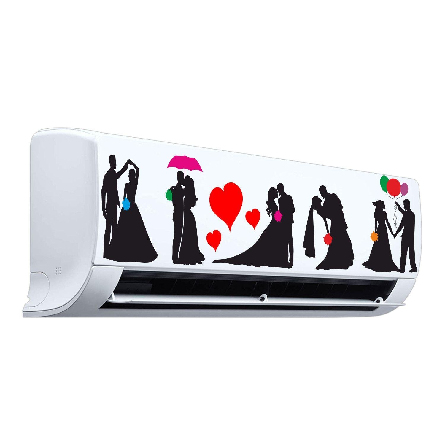 Romatic Heart Love Couple - AC Sticker Fridge Sticker Wall Sticker Split Ac Stickers Air Conditioner Sticker - Standard Size (Fit for All Models / Sizes / Brands) - Image 2
