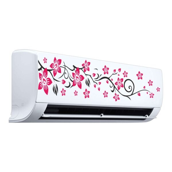 Floral Flower Colourful - AC Sticker Fridge Sticker Wall Sticker Split Ac Stickers Air Conditioner Sticker - Standard Size (Fit for All Models / Sizes /  Brands) - Image 2